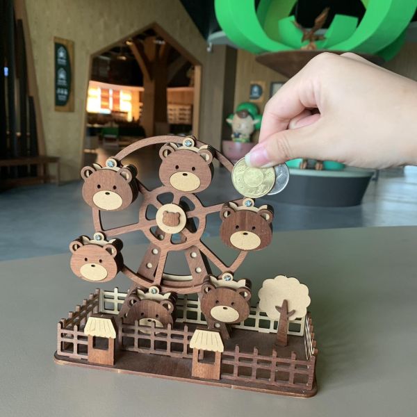 現貨【小熊 摩天輪】DIY 組裝 木製玩具 模型 動手做 兒童玩具 益智 聖誕節 交換禮物 可愛 療癒 擺飾 