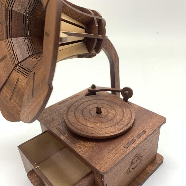 【手作DIY】留聲機 收納盒 組裝 木製擺飾 木質 質感情人節 畢業 