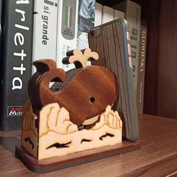 現貨【鯊魚/章魚/鯨魚 手機架】DIY 組裝 木製玩具 模型 動手做 手機架 聖誕節 交換禮物 可愛 療癒 