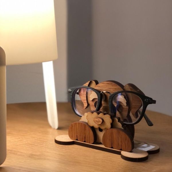 【全館現貨】【雪納瑞 眼鏡架】小狗 狗狗 造型 手作 DIY 組裝 收納盒 收納 動手做 寵物 