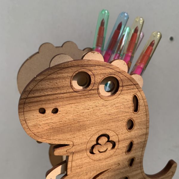 【全館現貨】卷木森活館【暴龍造型筆筒】恐龍 造型 DIY 組裝 木製玩具 模型 動手做 兒童玩具 辦公室 童趣 可愛 