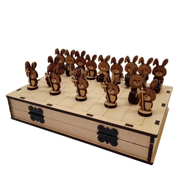 【全館現貨】卷木森活館【Q版動物象棋】DIY 組裝 木製玩具 模型 動手做 兒童玩具 益智 