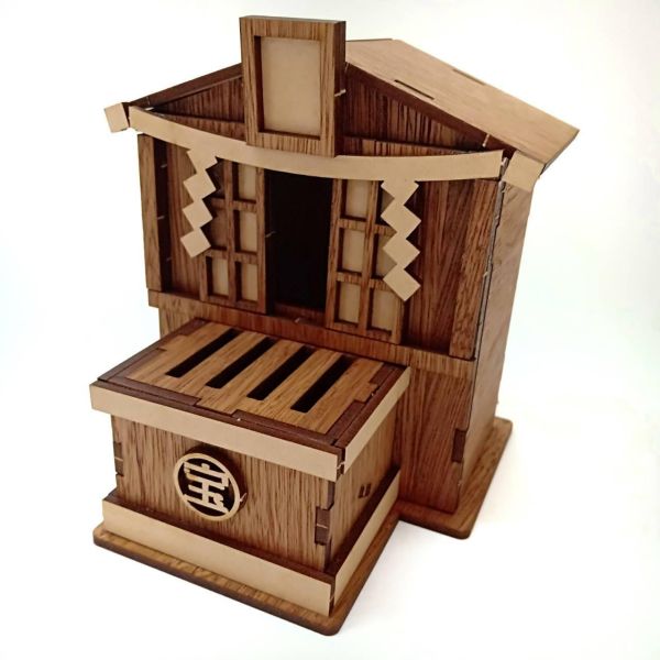 免運 現貨【神社存錢筒】手作DIY 小費箱 打賞箱 小網神社 御守 新年禮物 存錢罐 木製 日式擺設 日本選物 日式擺件 