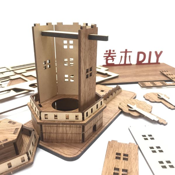 【全館現貨】卷木森活館【風車名片架】DIY 組裝 木製玩具 模型 動手做 兒童玩具 辦公室 