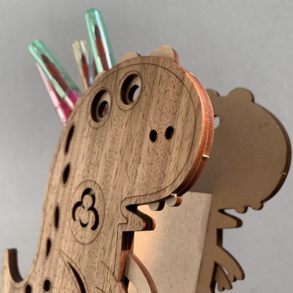 【全館現貨】卷木森活館【暴龍造型筆筒】恐龍 造型 DIY 組裝 木製玩具 模型 動手做 兒童玩具 辦公室 童趣 可愛 