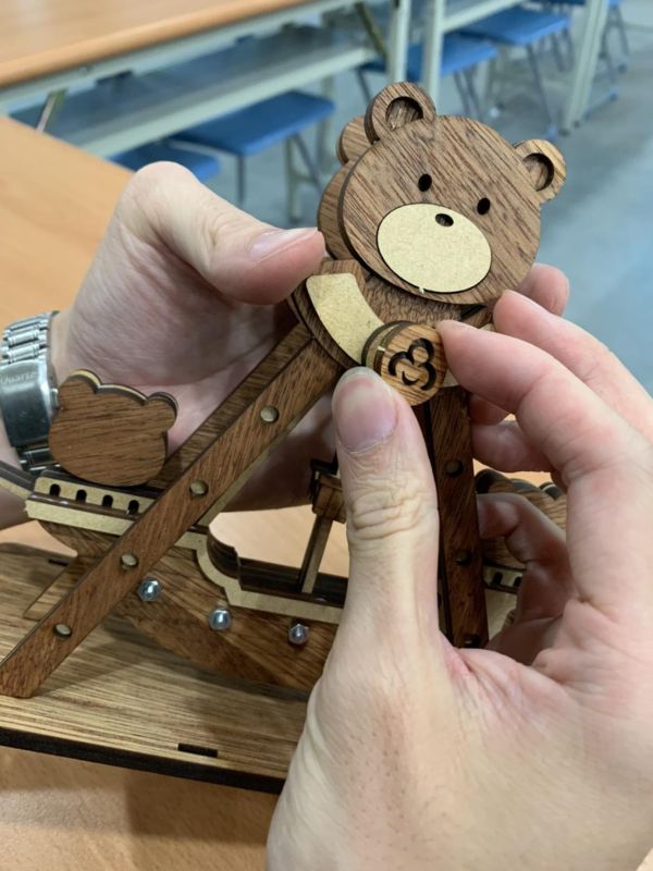 現貨【小熊 海盜船】可動 DIY 組裝 木製玩具 模型 動手做 兒童玩具 益智 遊樂園 擺飾 聖誕節 交換禮物 可愛療癒 