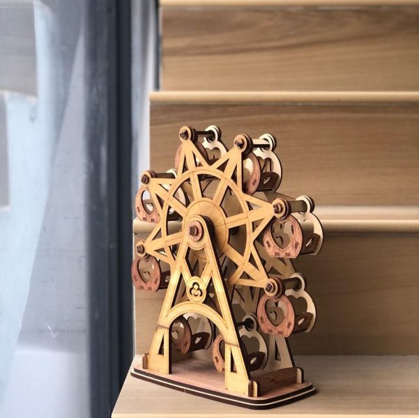 【絕版】【全館現貨】卷木森活館 達人等級【大摩天輪】可動 DIY 組裝 木製玩具 模型 動手做 擺飾 