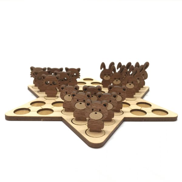 【全館現貨】【手作 DIY】小動物 造型 跳棋 桌遊 組裝玩具 木製 木頭 模型 動手做 兒童玩具 益智遊戲 可愛 