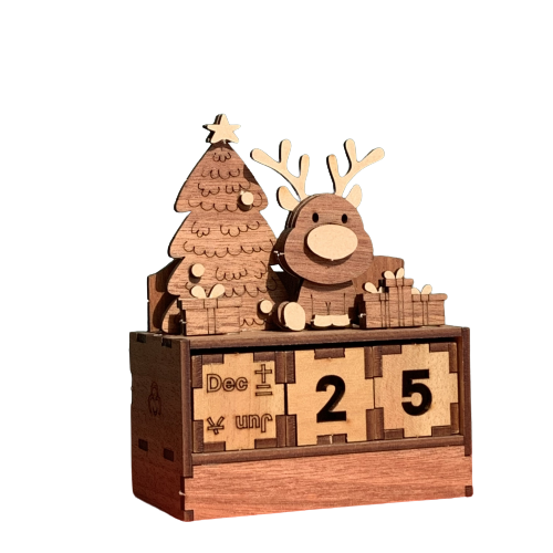 現貨【麋鹿 萬年曆】手作DIY 馴鹿 組裝 交換禮物 木製 動手做 聖誕節 辦公室小物 療育 療癒 聖誕禮物 可愛 