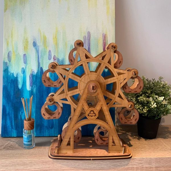 【絕版】【全館現貨】卷木森活館 達人等級【大摩天輪】可動 DIY 組裝 木製玩具 模型 動手做 擺飾 