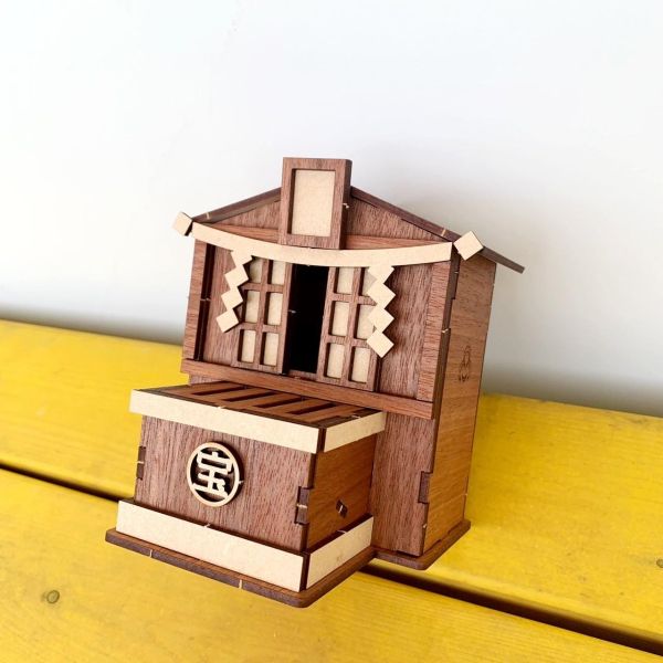 免運 現貨【神社存錢筒】手作DIY 小費箱 打賞箱 小網神社 御守 新年禮物 存錢罐 木製 日式擺設 日本選物 日式擺件 