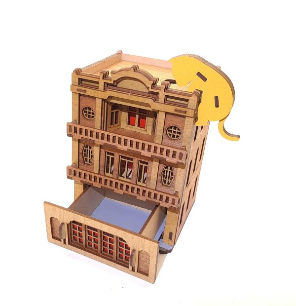 【現貨】筆筒 桌上收納 木製筆筒 文具收納 創意筆筒 桌面收納 桌面小物 辦公室收納 禮品 鹿港 餅店 建築物 