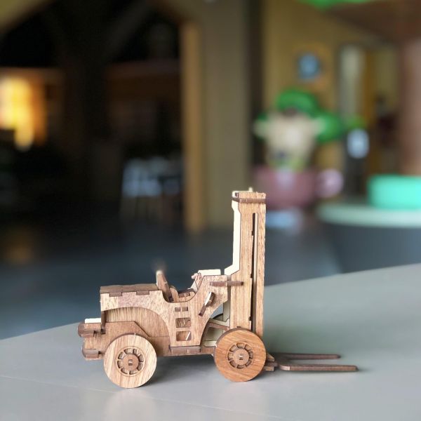 【全館現貨】卷木森活館【堆高機】手作DIY 組裝 木製玩具 動手做 交通工具 模型 玩具車 