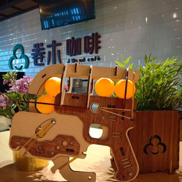 卷木森活館 x 飢餓遊戲 節目道具【乒乓球 玩具手槍】DIY 組裝 木製玩具 模型 動手做 活動道具 小朋友玩具 闖關 