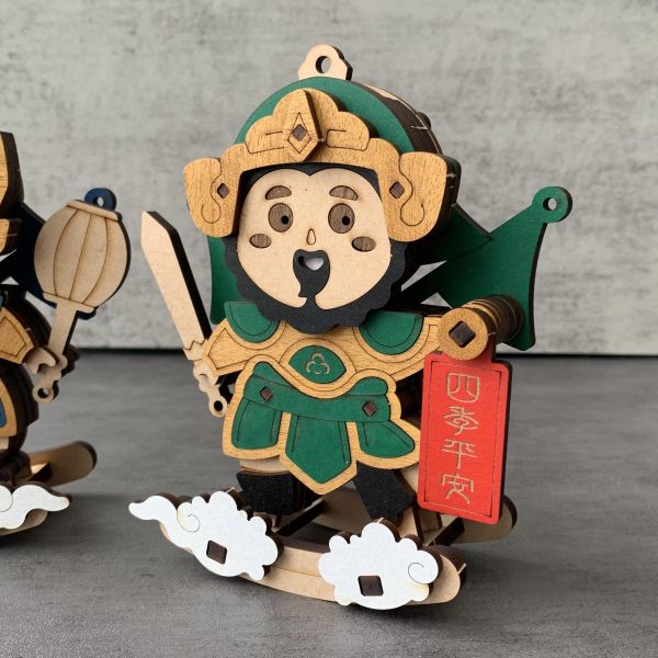 【現貨】門神遙遙 五福臨門 四季平安 筆筒 招財擺飾 手作 DIY 木質 新年 年節送禮 過年裝飾 過年布置 新年禮物 