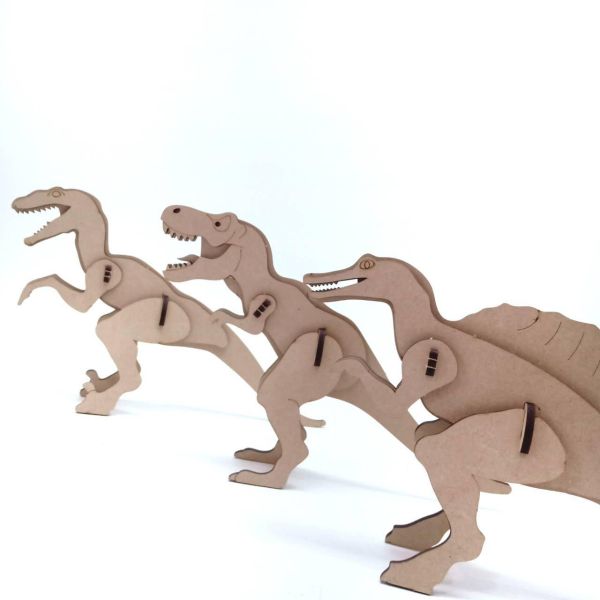 【全館現貨】卷木森活館【大恐龍 模型 公仔 暴龍】DIY 組裝 木製玩具 模型 動手做 兒童玩具 辦公室 童趣 可愛 