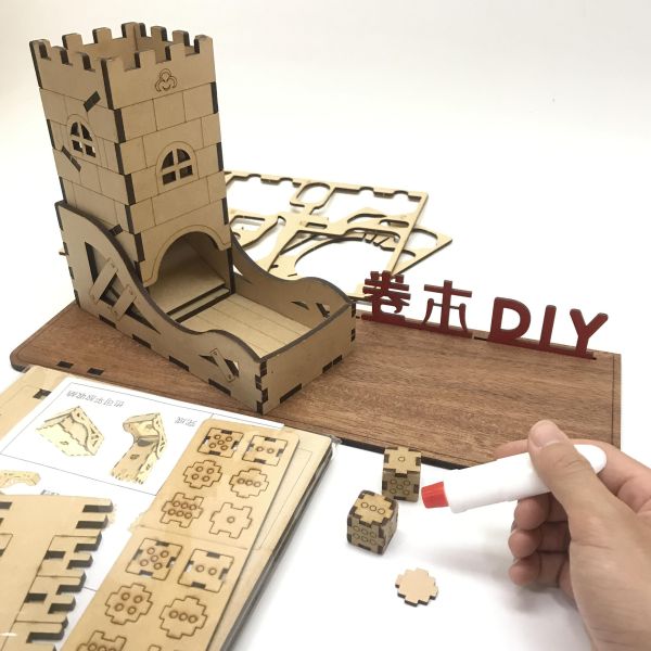 【全館現貨】【骰子塔 (附槌子)】骰子 十八豆子 桌遊 遊戲 DIY 組裝 木製玩具 動手做 兒童玩具 益智遊戲 