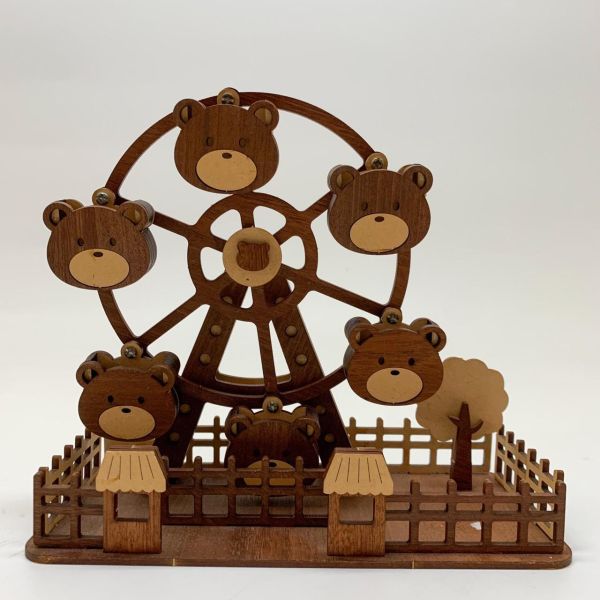 現貨【小熊 摩天輪】DIY 組裝 木製玩具 模型 動手做 兒童玩具 益智 聖誕節 交換禮物 可愛 療癒 擺飾 