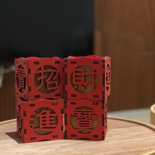 【現貨】【招財進寶 存錢筒】造型 開運 招財 diy 手作 組裝 存錢罐 文具 木製 玩具 動手做 擺飾 新年禮物 過年 