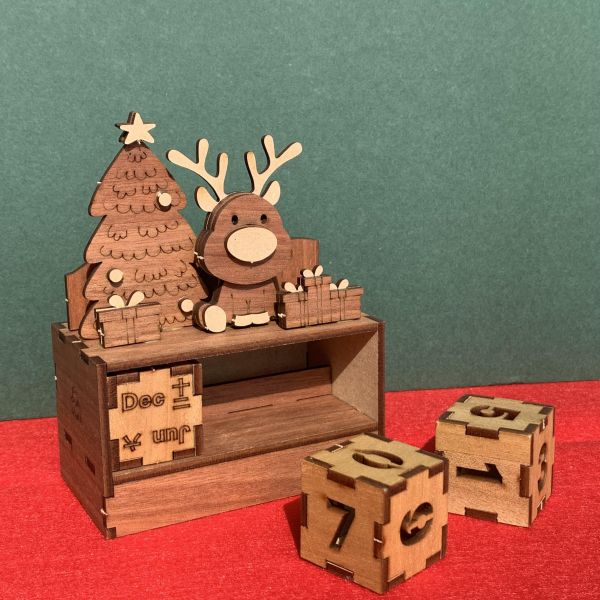 現貨【麋鹿 萬年曆】手作DIY 馴鹿 組裝 交換禮物 木製 動手做 聖誕節 辦公室小物 療育 療癒 聖誕禮物 可愛 