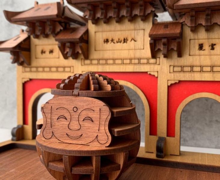 【手作DIY】彰化大佛 不倒翁 八卦山 牌樓 置物盤 收納 模型 袖珍 迷你 建築模型 組裝 