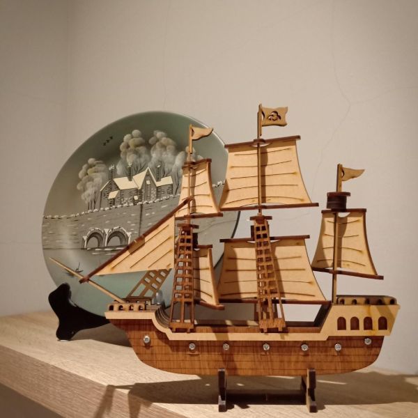 【現貨】手作DIY【大船入港 一帆風順 帆船】達人等級 組裝 木製玩具 模型 海賊王 動手做 兒童玩具 擺飾 霸氣 畢業 
