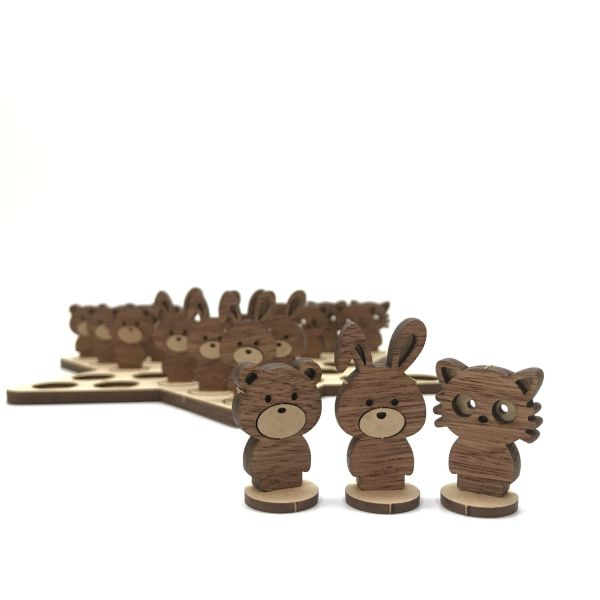 【全館現貨】【手作 DIY】小動物 造型 跳棋 桌遊 組裝玩具 木製 木頭 模型 動手做 兒童玩具 益智遊戲 可愛 