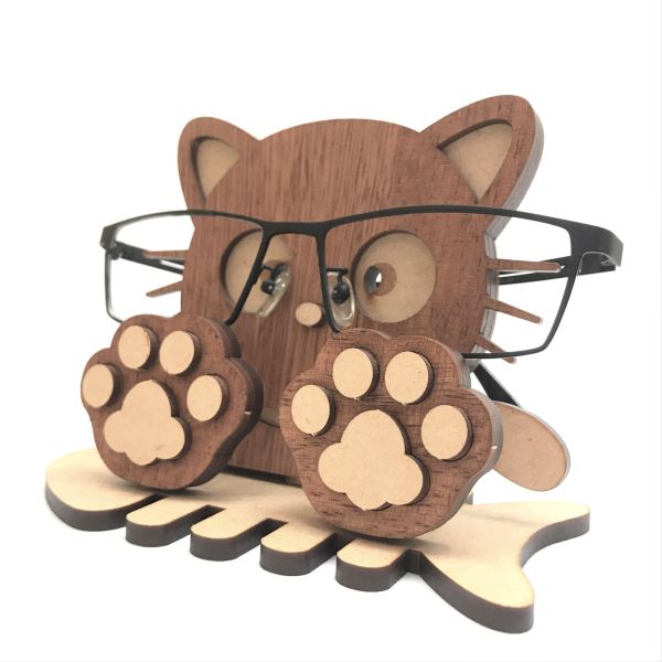 【全館現貨】【貓咪 眼鏡架】小貓咪 造型 手作 DIY 組裝 模型 動手做 辦公室 收納盒 收納 動手做 寵物 