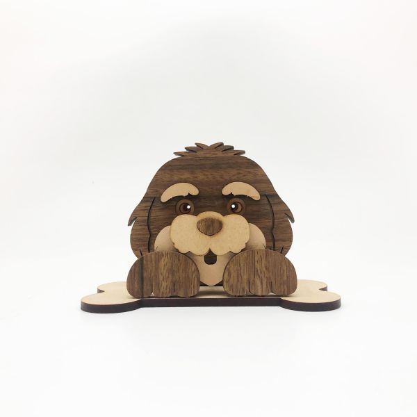 【全館現貨】【馬爾濟斯 眼鏡架】小狗 狗狗 造型 手作 DIY 組裝 收納盒 收納 動手做 寵物 西施犬 居家收納 眼鏡盒 