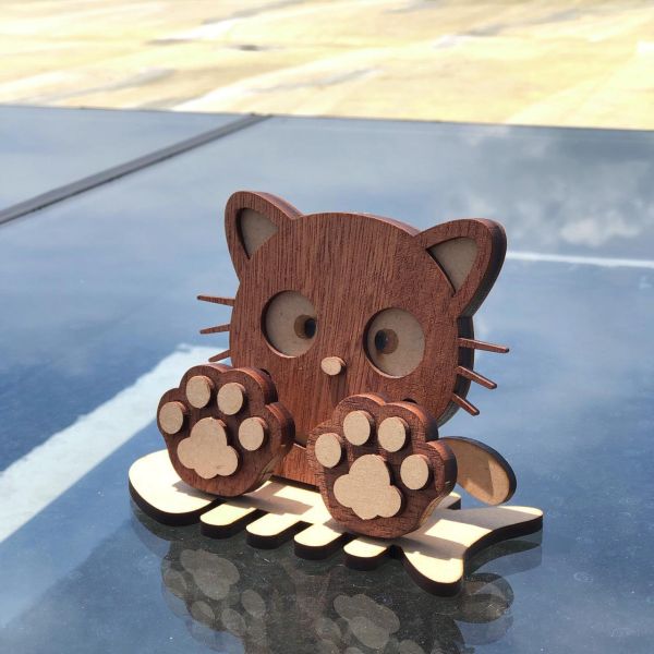 【全館現貨】【貓咪 眼鏡架】小貓咪 造型 手作 DIY 組裝 模型 動手做 辦公室 收納盒 收納 動手做 寵物 