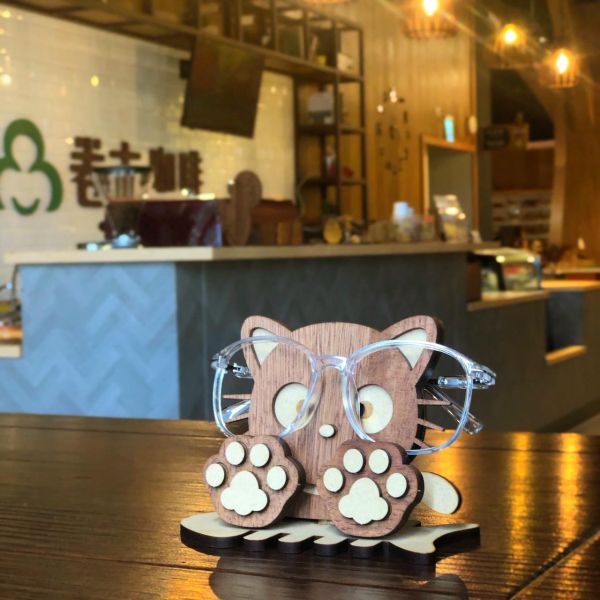 【全館現貨】【貓咪 眼鏡架】小貓咪 造型 手作 DIY 組裝 模型 動手做 辦公室 收納盒 收納 動手做 寵物 