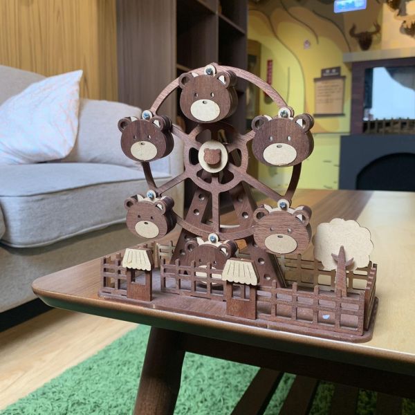 現貨【小熊 摩天輪】DIY 組裝 木製玩具 模型 動手做 兒童玩具 益智 聖誕節 交換禮物 可愛 療癒 擺飾 
