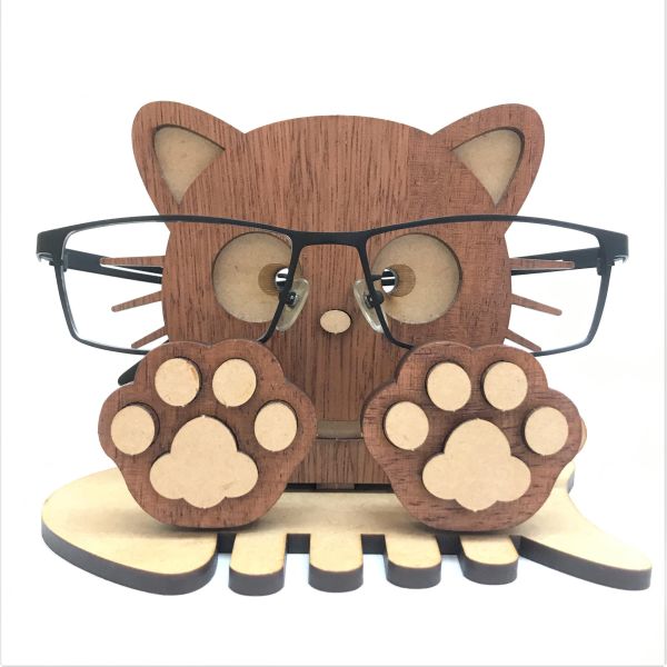 【全館現貨】【貓咪 眼鏡架】小貓咪 造型 手作 DIY 組裝 模型 動手做 辦公室 收納盒 收納 動手做 寵物 