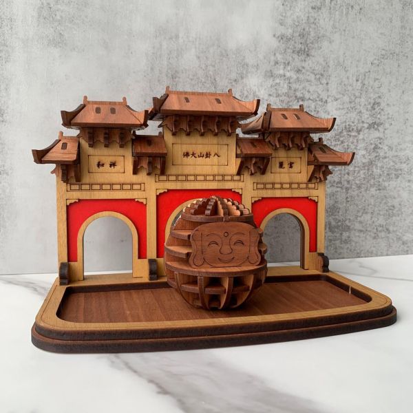 【手作DIY】彰化大佛 不倒翁 八卦山 牌樓 置物盤 收納 模型 袖珍 迷你 建築模型 組裝 