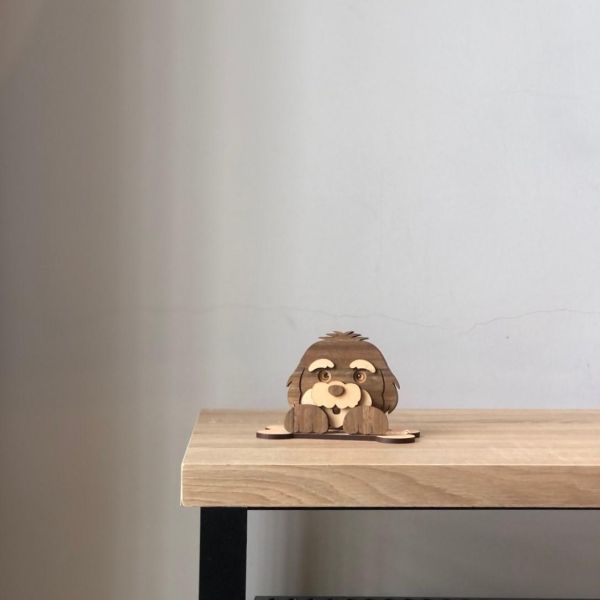 【全館現貨】【馬爾濟斯 眼鏡架】小狗 狗狗 造型 手作 DIY 組裝 收納盒 收納 動手做 寵物 西施犬 居家收納 眼鏡盒 