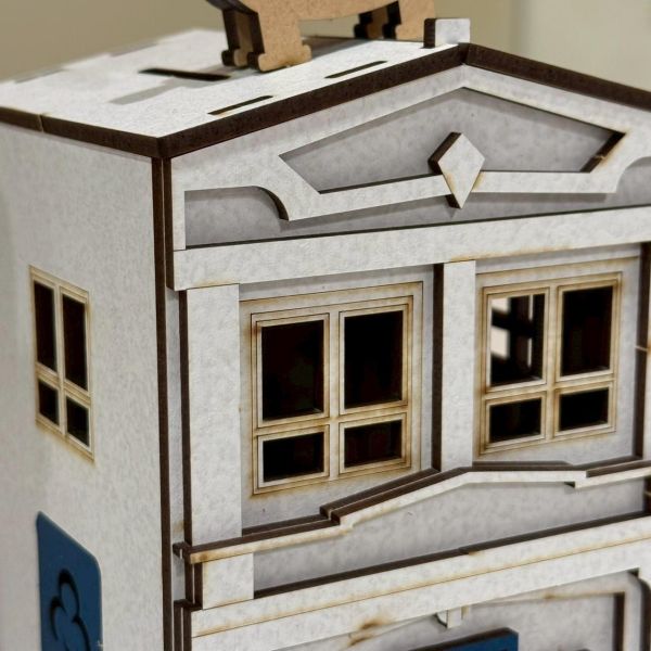 【現貨】造型存錢筒 木製存錢桶 存錢筒 木質收納 桌面小物 創意禮品 擺飾 收藏 鹿港 建築物 