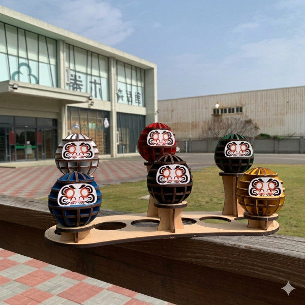 【手作DIY】許願 達摩 不倒翁 招財 開運 日本 日式擺飾 擺件 木質 木製 禮物 組裝 許願 祈福 質感 新年禮物 