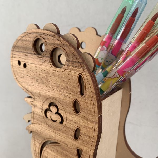 【全館現貨】卷木森活館【暴龍造型筆筒】恐龍 造型 DIY 組裝 木製玩具 模型 動手做 兒童玩具 辦公室 童趣 可愛 