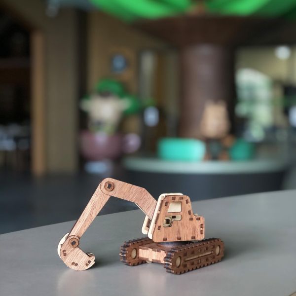 【全館現貨】卷木森活館【挖土機】DIY 組裝 木製玩具 動手做 交通工具 模型車 玩具車 車車玩具 質感 