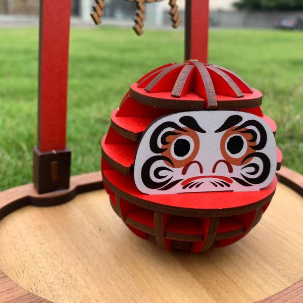 【手作DIY】許願 達摩 不倒翁 招財 開運 日本 日式擺飾 擺件 木質 木製 禮物 組裝 許願 祈福 質感 新年禮物 