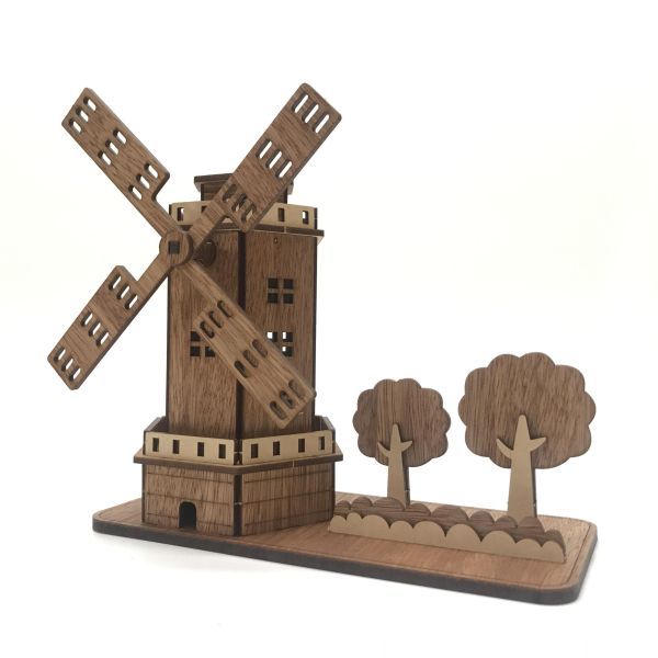 【全館現貨】卷木森活館【風車名片架】DIY 組裝 木製玩具 模型 動手做 兒童玩具 辦公室 