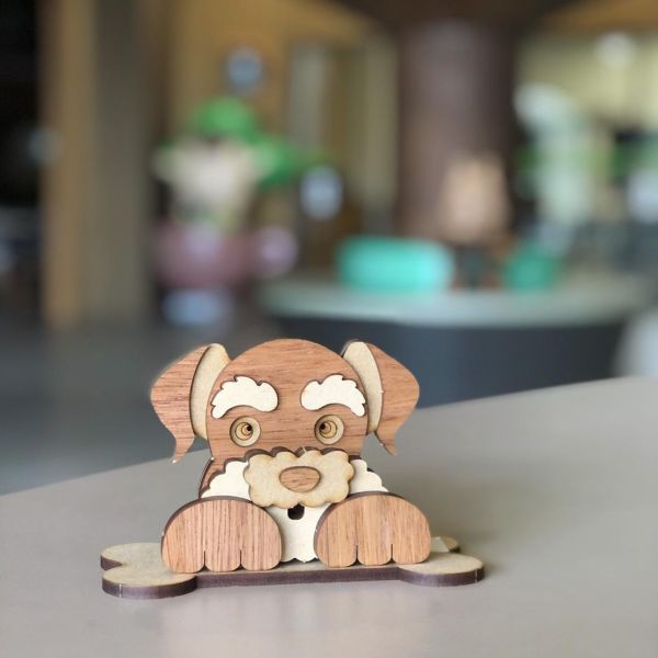 【全館現貨】【雪納瑞 眼鏡架】小狗 狗狗 造型 手作 DIY 組裝 收納盒 收納 動手做 寵物 