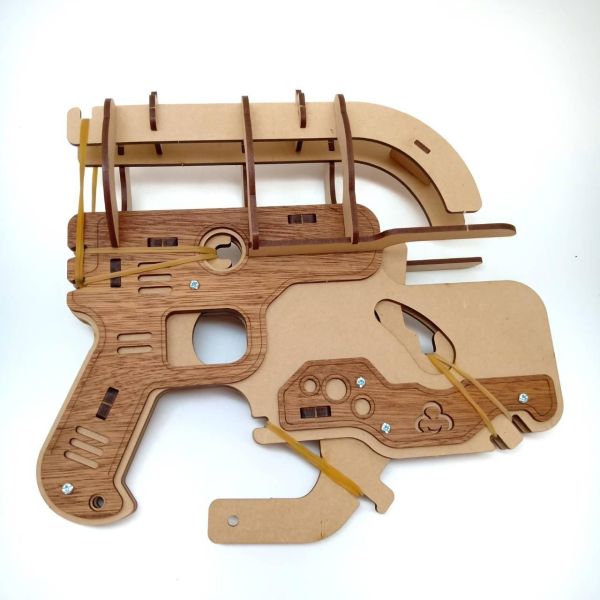 卷木森活館 x 飢餓遊戲 節目道具【乒乓球 玩具手槍】DIY 組裝 木製玩具 模型 動手做 活動道具 小朋友玩具 闖關 