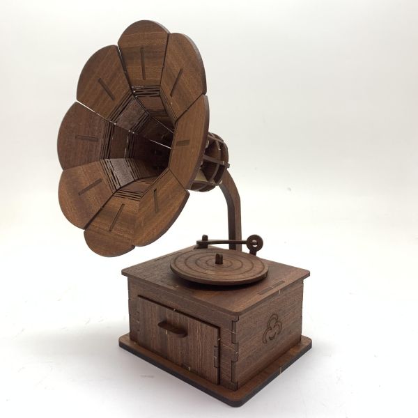 【手作DIY】留聲機 收納盒 組裝 木製擺飾 木質 質感情人節 畢業 