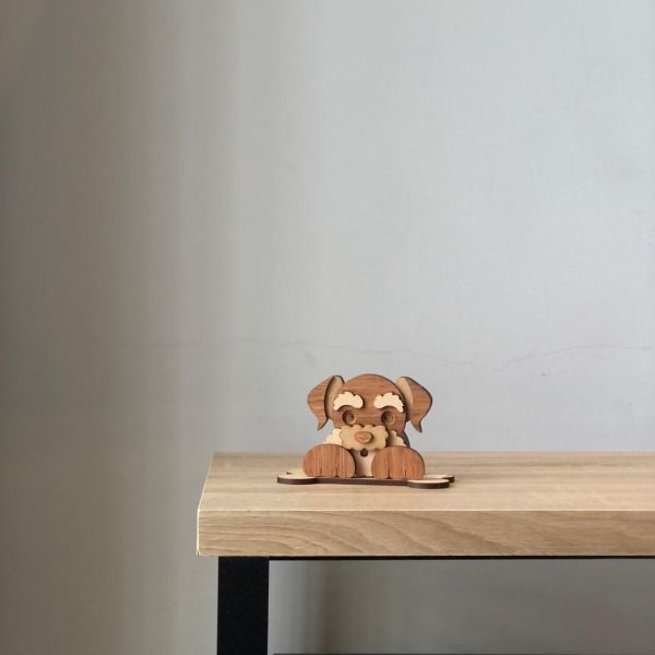 【全館現貨】【雪納瑞 眼鏡架】小狗 狗狗 造型 手作 DIY 組裝 收納盒 收納 動手做 寵物 