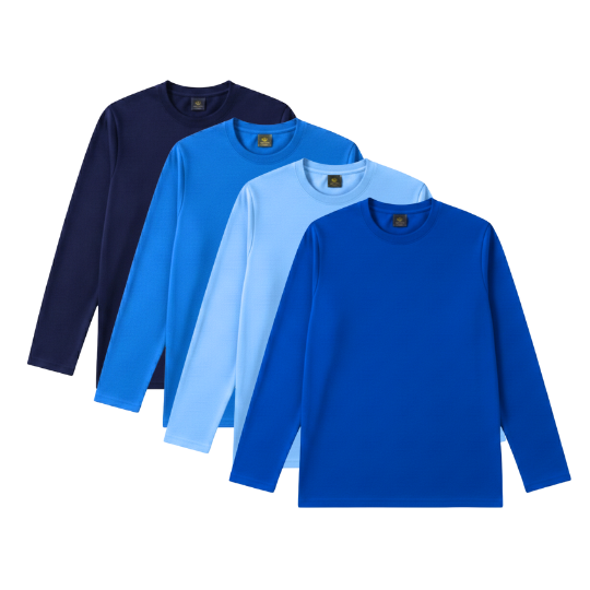 【圓領】長袖素T - 海洋色系 純棉素T、素色T恤、100%純棉T恤、基本款T恤、純棉短袖、百搭T恤、情侶素T、素T推薦