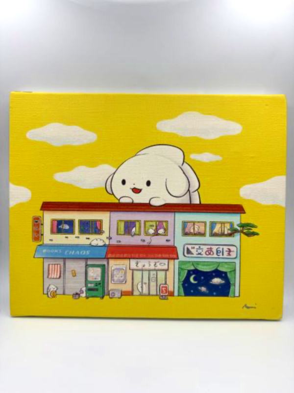 餃子のちゃおさん｜屋頂上的餃子 插畫畫布 餃子, 餃子のちゃおさん, 日系插畫, 插畫畫布, 療癒風, 可愛角色, 居家擺飾, 桌上畫布, 送禮推薦, 插畫收藏