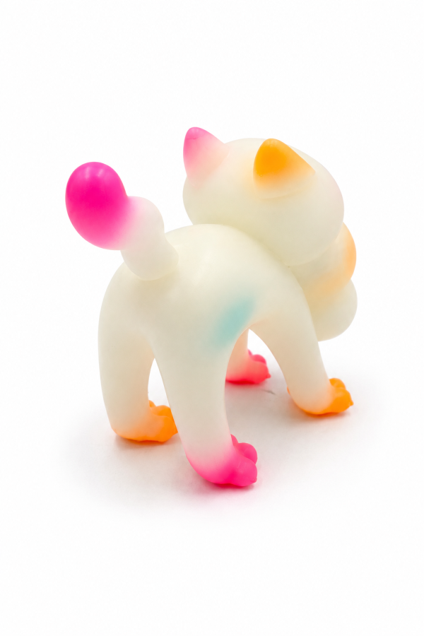 GID Dahlia(夜光）｜ Doppel Toy Doppel Toy 原創角色 GID Dahlia 夜光版 Sofubi。採用 Glow in the Dark 夜光軟膠材質,半透明搭配粉嫩漸層噴塗,融合可愛與怪誕美學,展現品牌獨特的 Spooky Cute 風格。正版藝術玩具由 Space3 販售。