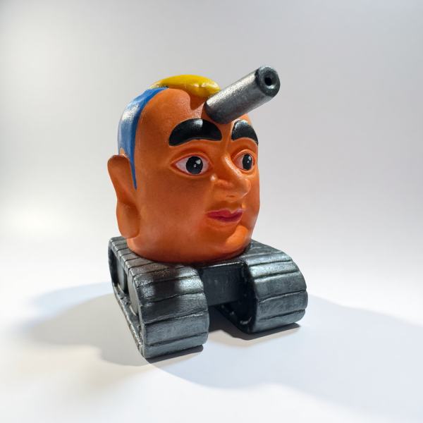 美術數膠｜大頭佛戰車(素體）無上色 大頭佛戰車, 美術數膠, Fine Art Digital Plastic, 藝術玩具, 設計師玩具, 公仔收藏, 台灣藝術玩具, 潮流玩具, 軟膠玩具, 怪誕風公仔
