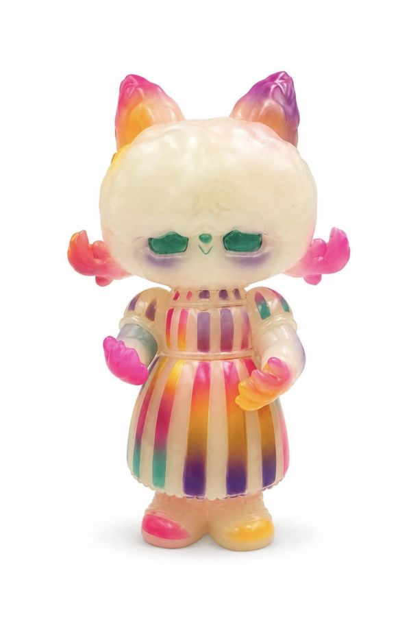 Pigtails Wendy夜光 Doppel Toy, Pigtails Wendy, Wendy Sofubi, GID Wendy, Rainbow Wendy, 夜光玩具, 夜光軟膠, 彩虹軟膠, Sofubi, 軟膠玩具, 藝術玩具, Designer Toy, Art Toy, Vinyl Toy, Urban Toy, 收藏玩具, 限量玩具, 怪奇童話, 潮流玩具, 日本軟膠, 軟膠收藏, Doppel Collec